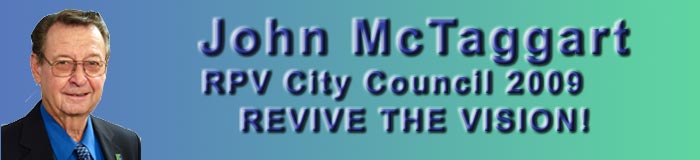 John McTaggart for RPV City Council